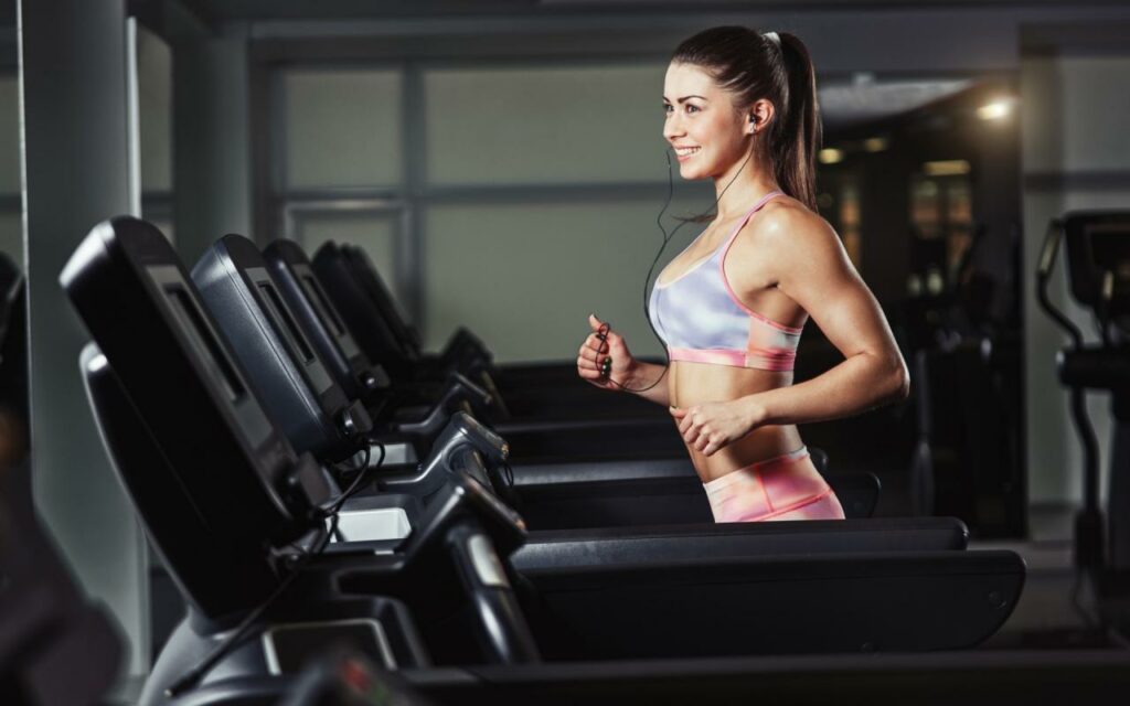 Shared brunette model gym